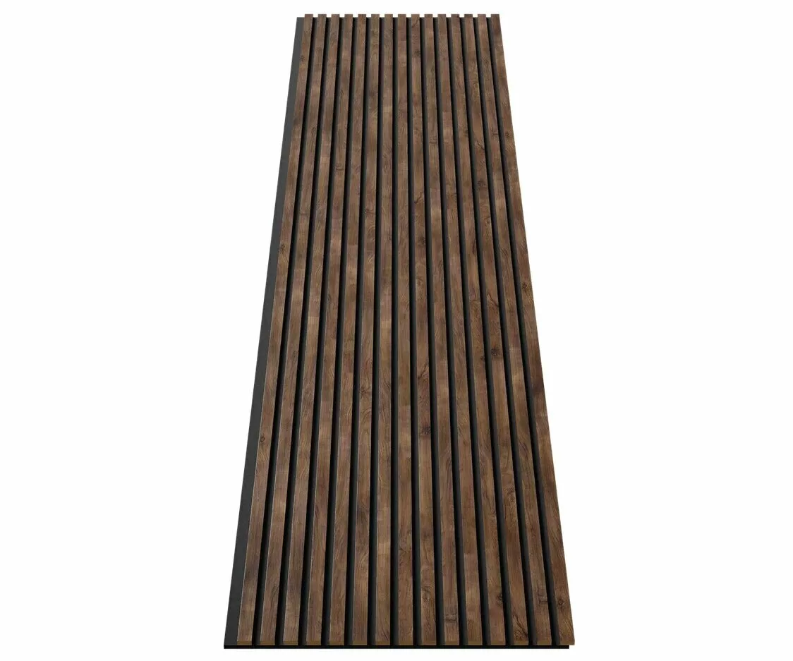 МДФ стеновая панель акустическая Cosca Decor Сканди Дуб Старинный Натуральный черный войлок 2750×600×19